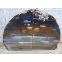 Brown Agate Geode Bookends, Crystal, Decor, 4+ lbs, Handmade, Rock, Stone   273381610353